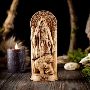 Wooden Veles Statue, Slavic God figurine, Slavic mythology, Veles statue, Wooden Slavic Statue, Custom Gods statues, Pagan Statues