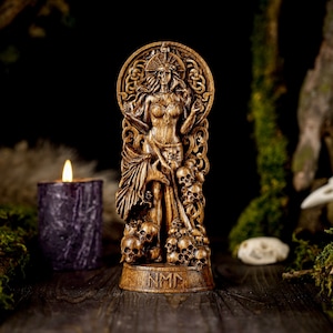 Hel norse figurine, viking statue, pagans, norse paganism, norse pantheon, allfather, hand carved statue, viking gift, custom statue