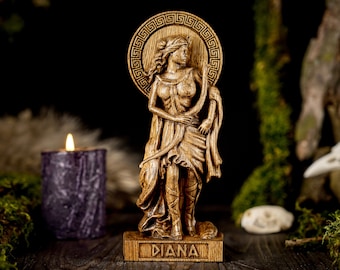 Diana Greek Goddess, Greek goddess statue, Pagan goddess statue, greek mythology, carved goddess statue, Diana greek goddess