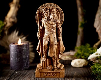 Wooden Janus statue, Roman God statue, Roman mythology, roman statue, Janus roman god, Roman statue, Roman altar, Custom god statue