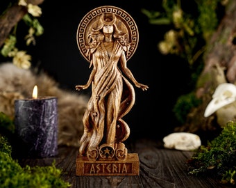 Asteria greek goddess, Asteria goddess statue, greek gods pantheon, greek mythology, carved goddess statue, Asteria greek goddess