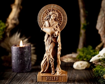 Wooden Sulis Minerva statue, Roman Goddess statue, Roman mythology, roman statue, Sulis Minerva roman goddess, Roman statue, Roman altar