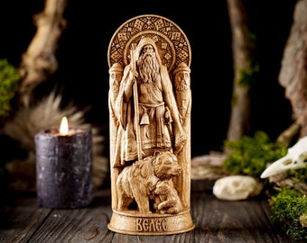 Wooden Veles Statue, Slavic God figurine, Slavic mythology, Veles statue, Wooden Slavic Statue, Custom Gods statues, Pagan Statues