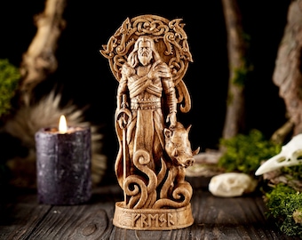 Freyr nordische Gott Statue, Wikinger Gott Statue, geschnitzte heidnische Statue, Freyr Gott Figur, benutzerdefinierte Götterstatuen, heidnische Statuen