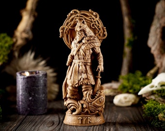 Tyr Norse God statue, Viking God statue, Carved Pagan statue, Tyr god figurine, Custom Gods statues, Pagan Statues