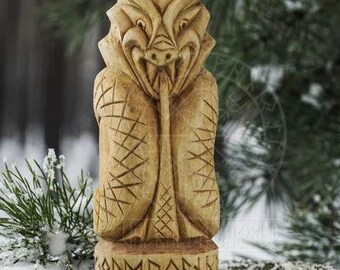 Jormungandr Norse Serpent statue, viking statue, pagans, norse paganism, norse pantheon, allfather, hand carved statue, custom statue