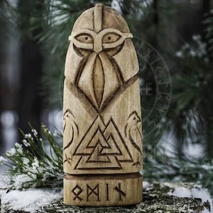 Odin Norse God statue, viking statue, pagans, norse paganism, norse pantheon, allfather, hand carved statue, viking gift, custom statue