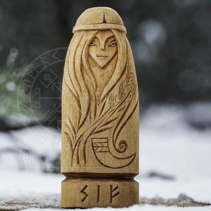 Sif Norse Goddess statue, viking statue, pagans, norse paganism, norse pantheon, allfather, hand carved statue, viking gift, custom statue