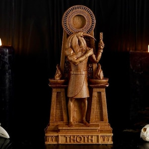THOTH Egyptian statue, egyptian gods, ancient egypt gods, wooden statue, ancient egypt religion, paganism, wooden pagan statues