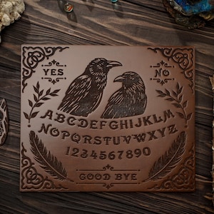 Ouija Board with Ravens, Ouija Board with Planchette, Occult Witchcraft Spirit, Spirit board, Halloween gift, Talking board, Witch Board