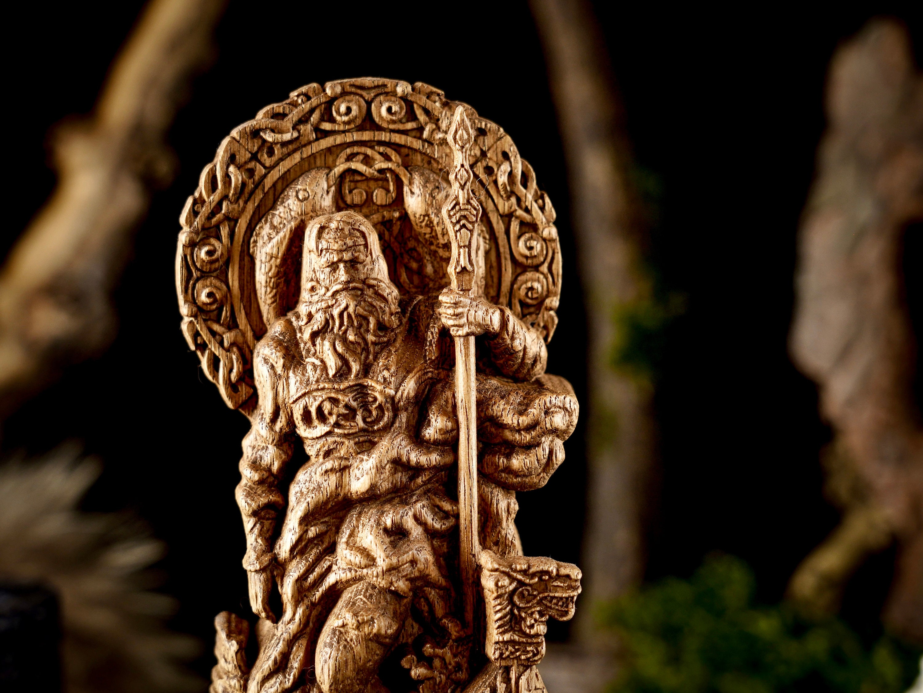 Njord Norse God Statue, Viking God Statue, Carved Pagan Statue, Njord ...