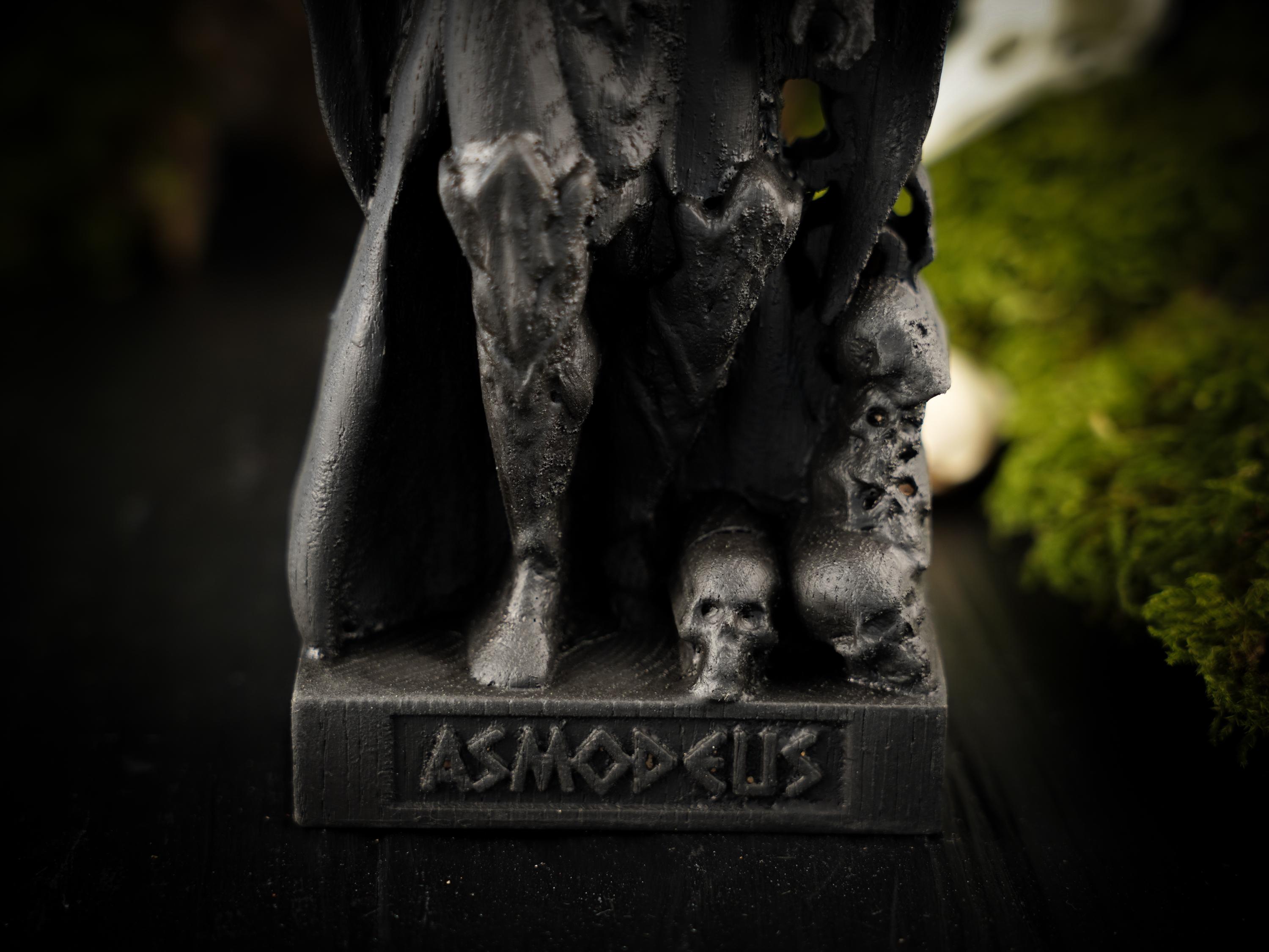 Asmodeus ブラックメタル　blackl Black Asmodeus Statue, Asmodeus Demon Figure, Asmodeus Demon