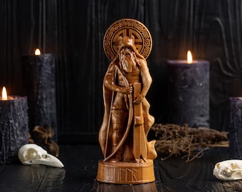 Ullr Norse Goddess statue, viking statue, pagans, norse paganism, norse pantheon, allfather, hand carved statue, viking gift, custom statue