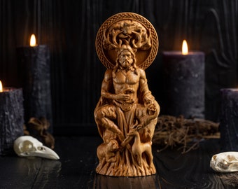 CERNUNNOS celtic figurine, Irish mythology , celtic statue, pagans, paganism, celtic pantheon, hand carved statue, celts, custom statue