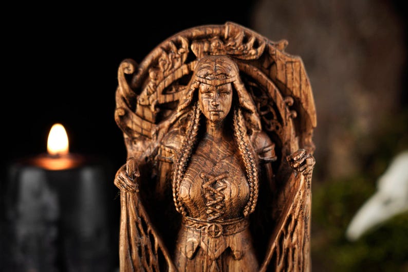 Goddess Ran Designs Ran Norse Statue, Hand-carved Pagan Idol of the Sea, Viking Statue ...