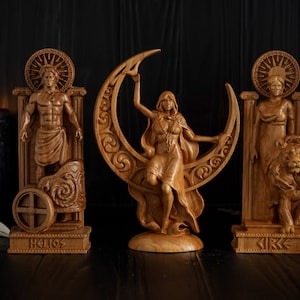CUSTOM Greek statue, custom made figurine, Greek Pantheon, Greek gods statues, Helios, Circe, Zeus, Khaos, Nyx, wooden greek statues