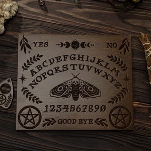Wicca Ouija Board, Ouija Board with Planchette, Occult Witchcraft Spirit, Spirit board, Halloween gift, Talking board, Witch Board