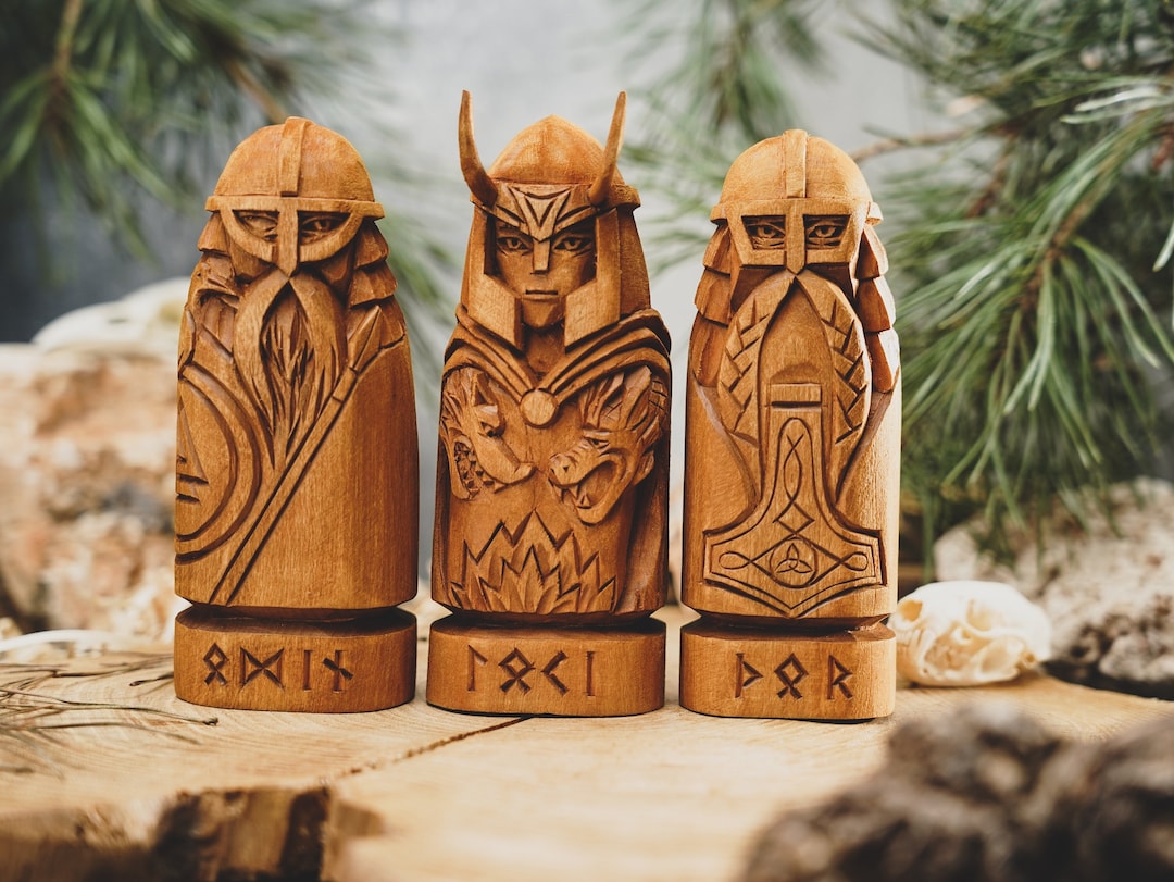 ODIN, THOR and LOKI Statues, Norse Gods Statues, Viking Pantheon ...