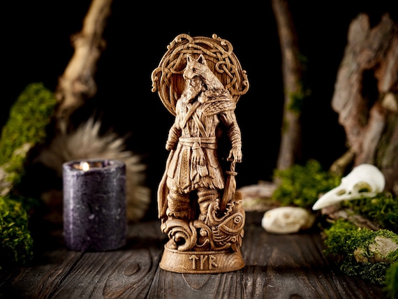 Tyr Norse God statue, Viking God statue, Carved Pagan statue, Tyr god figurine, Custom Gods statues, Pagan Statues