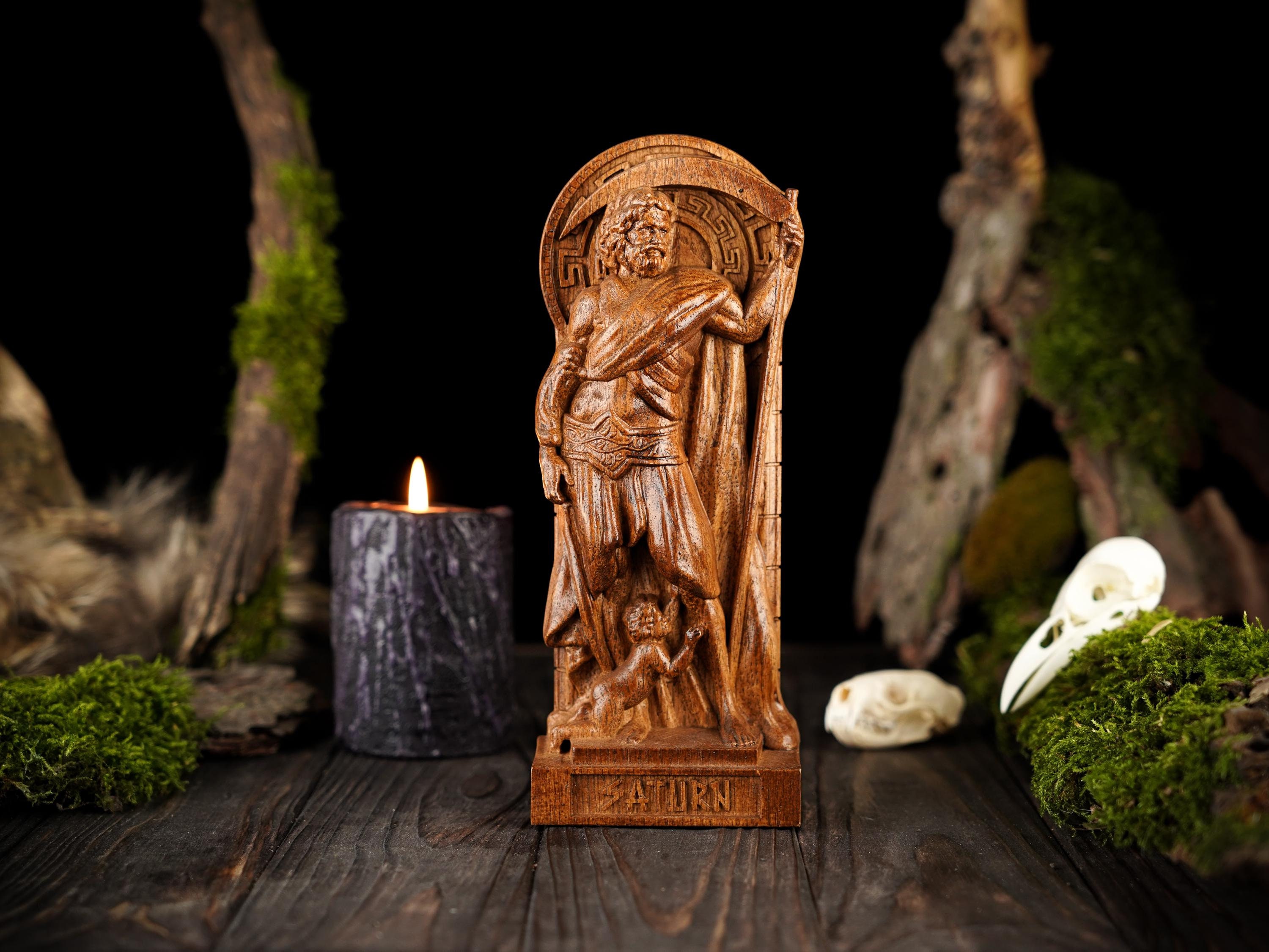 Saturn Roman statue, Saturn Roman wooden god, roman gods pantheon, roman mythology, Saturn Roman god, pagan altar