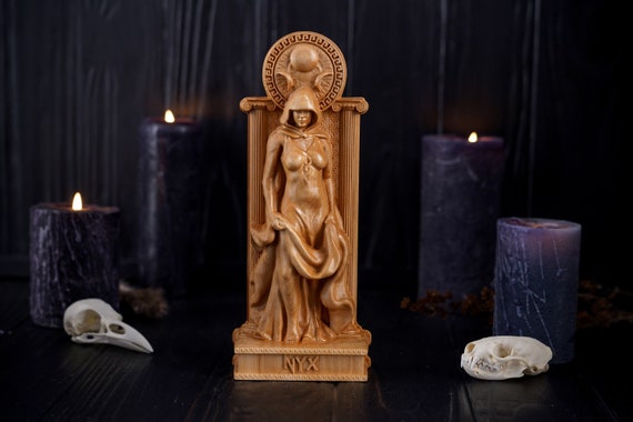 NYX greek goddess statue, greek goddess figurine, nyx figurine, Moon Goddess statue, Pagan statues,  greek gods, pagan statue