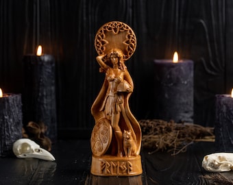 Freyja, deusa nórdica, estátua viking, pagãos, paganismo nórdico, panteão nórdico, pai de todos, estátua esculpida à mão, presente viking, estátua personalizada