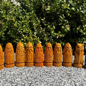 Set of Norse Gods: 10 Gods figures, norse statue, pagans, paganism, norse pantheon, hand carved statue, viking statue