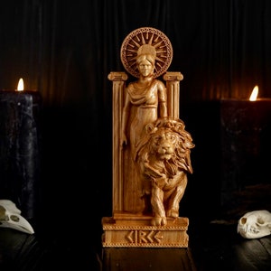 CIRCE griechische Göttin, griechische Pantheonstatuen, hölzerne Circe-Figurine, handgemachte griechische Götterstatuen, benutzerdefinierte griechische Statuen, geschnitzte Götterstatuen