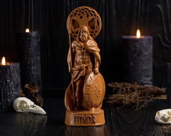 Baldur Norse God statue, viking statue, pagans, norse paganism, norse pantheon, allfather, hand carved statue, viking gift, custom statue