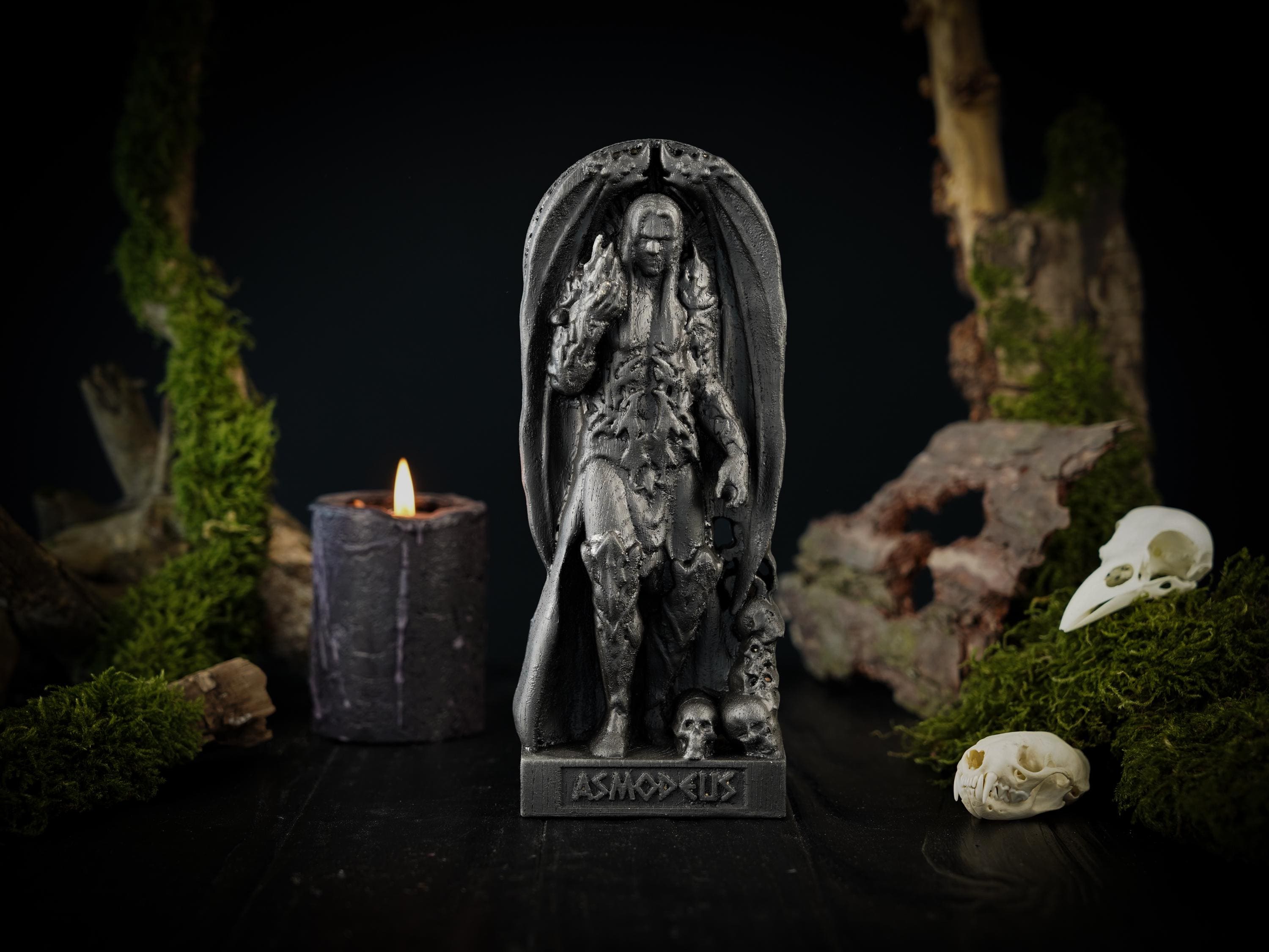 Black Asmodeus Statue, Asmodeus Demon Figure, Asmodeus Demon