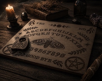 Wicca Ouija Board, Ouija Board with Planchette, Occult Witchcraft Spirit, Spirit board, Halloween gift, Talking board, Witch Board