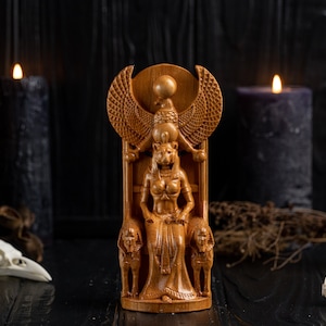 SEKHMET Egyptian statue, egyptian gods, ancient egypt gods, wooden statue, ancient egypt religion, paganism, wooden pagan statues