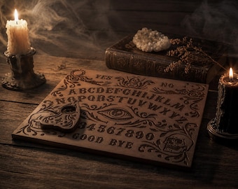 Ouija Board witchcraft, Ouija Board with Planchette, Occult Witchcraft Spirit, Spirit board, Halloween gift, Talking board, Witch Board