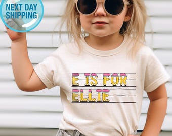 Back To School Kids Shirt, Custom Kids Name School Shirt, Custom Alphabet Pencil Kids Name Shirt, Cute Toddler School Outfit for Boys Girls