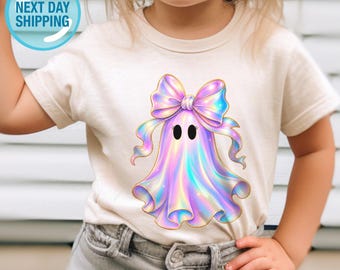 Halloween Girls Ghost Shirt, Cute Toddler Halloween Shirt Boo Girls Shirt Halloween Shirts for Toddler Girls Halloween Little Girl Shirts