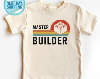Chemise pour enfants avec blocs de construction, cadeau d'anniversaire pour enfants, t-shirt d'anniversaire pour tout-petits, chemise pour enfants pour les amateurs de jeux, t-shirt d'anniversaire pour enfants
