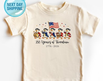 Chemise 250 ans de liberté, chemise patriotique oie pour enfant, chemise 4 juillet, chemise 250e anniversaire des États-Unis pour tout-petit, American Baby Onesie®