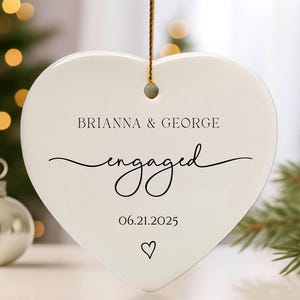 Décoration de fiançailles 2025, décoration de fiançailles personnalisée avec noms et date, décoration de mariage personnalisée, cadeau de fiançailles premier Noël