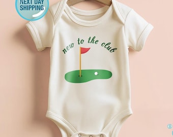 Golf Baby Bodysuit, New to the Club Golf Baby Onesie, Funny Sport Infant Bodysuit