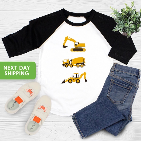 Construction Machines Shirt, Construction Trucks Shirt, Construction Shirt, Excavator Shirt, Kids Shirt, Toddler Shirt, Graphic Shirt