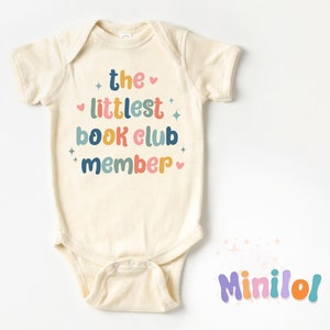 Tutina per membri del Littlest Book Club®, body per bambine amanti dei libri, abbigliamento per neonati che leggono, tutina naturale®, grazioso regalo per neonati, regali per bambini amanti dei libri