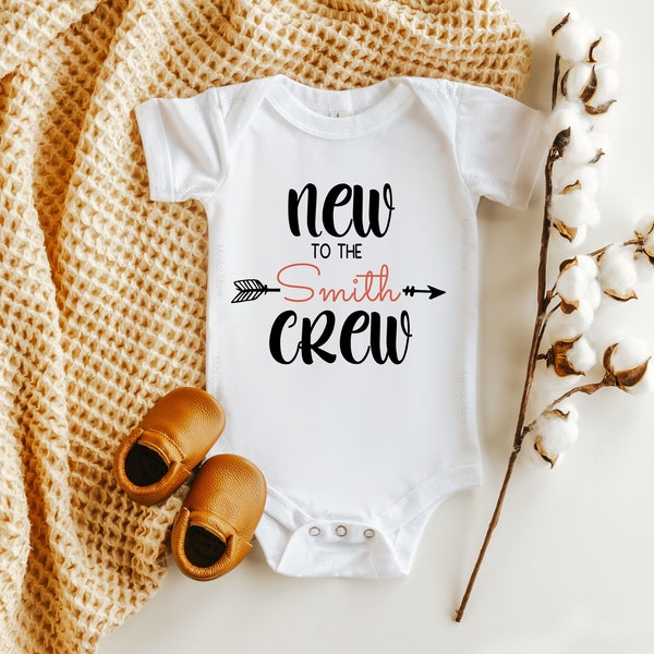 Personalized New To The Crew Onesie®, New To The Crew Custom Baby Bodysuit, Family Crew Toddler Shirt, Baby Announcement, Family Matching