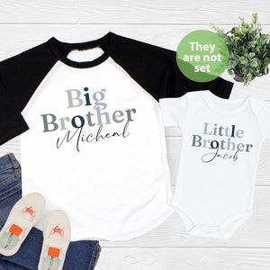 Big Brother Toddler Shirt, Little Brother Onesie®, Cute Sibling Shirts, Pregnancy Reveal Shirt, Custom Matching Brothers Shi