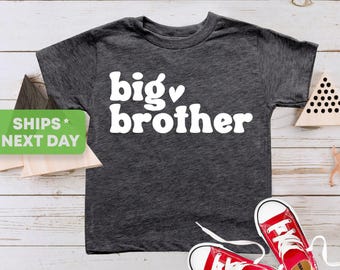 Big Brother Toddler Shirt, Retro Pregnancy Announcement Tee for Kids