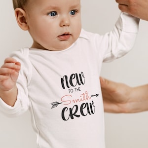 Personalized New To The Crew Onesie®, New To The Crew Custom Baby Bodysuit, New To The Crew Toddler Shirt, Baby Shower Gift, New To The Crew