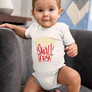 Cute "Small Fry" Baby Onesie® Funny Baby Onesie® Hipster Baby Onesie® Cute Baby Onesie® image 6