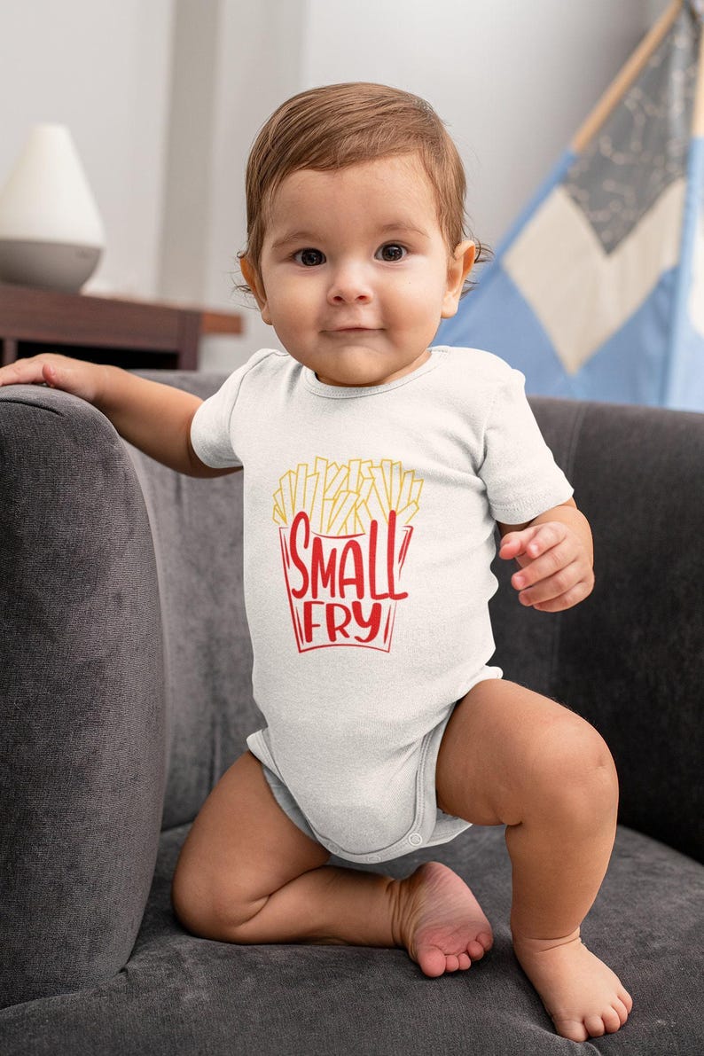 Cute "Small Fry" Baby Onesie® Funny Baby Onesie® Hipster Baby Onesie® Cute Baby Onesie® image 6