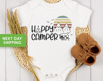 Happy Camper Baby Onesie® Camping Baby Onesie® Little Camper Baby, Adventure Onesie® Hiking Baby Onesie®