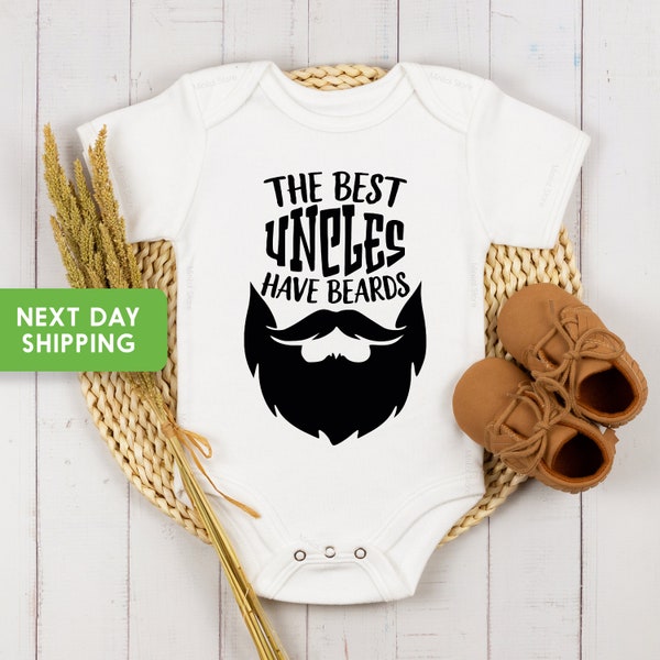 The Best Uncles Have Beards Onesie® Uncle Pregnancy Announcement Bodysuit, Bearded Uncle, Bearded Daddy Shirt, Uncle Onesie®