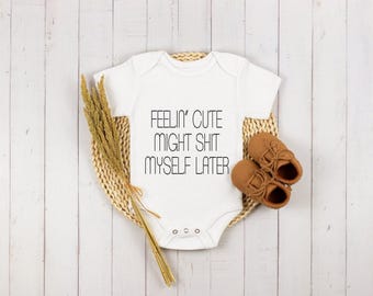 Body adorable, Body divertido para bebé, Body para bebé "Me siento adorable, igual me hago caca después", Body divertido para bebé con estampado de caca, Regalo para baby shower de mamá primeriza